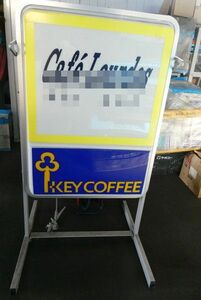 直接引き取り/群馬県館林市④-5 電工看板　カフェ看板 作動品　中古　超美品　キーコーヒー　KEY COFFEE