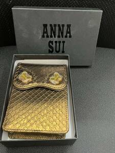 未使用品 ANNA SUI アナスイ ケース シガレットケース タバコケース マルチケース ゴールドカラー 蝶