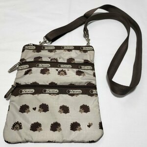 ■レスポートサック ショルダーバッグ ハリネズミ はりねずみ ベージュローゼ hedgehog Lesportsac■