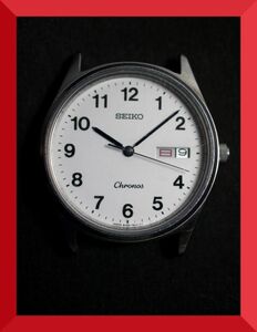 セイコー SEIKO クロノス Chronos クォーツ 3針 デイデイト 5H23-7D40 男性用 メンズ 腕時計 W589 稼働品