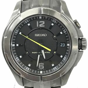 SEIKO セイコー SPIRIT スピリット 腕時計 7B22-0BB0 電波ソーラー アナログ カレンダー ラウンド ダークグレー 格好良い 動作確認済