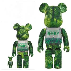 新品 2021 MEDICOM TOY MY FIRST BE@RBRICK B@BY 100％ & 400％ 1000% FOREST GREEN 千秋 (L-12-2) (L-12-3)