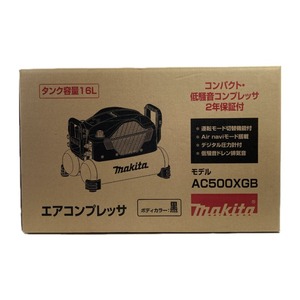 ＊＊ MAKITA マキタ 100V コード式 エアコンプレッサー 16L 一般圧/高圧各2口 (3) AC500XGB ブラック 未使用