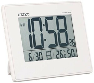 セイコー クロック 目覚まし時計 電波 デジタル 掛置兼用 カレンダー 温度