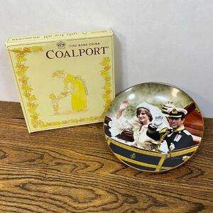 希少 COALPORT ダイアナ妃 チャールズ３世 約19.5cm 記念 プレート 皿 磁器 イギリス 英国王室　コールポート ヴィンテージ アンティーク