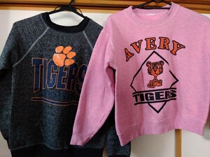 【古着★ 90sビンテージ/ スウェット 】 USEDトレーナー★タイガース(tigers)子どもサイズのラージ・大人レディースＭ〜Ｓ★ アメカジ