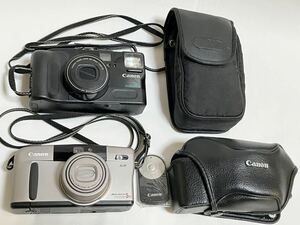 【RE-10】Canon キャノン コンパクトフィルムカメラ2台セット！AutoboySⅡパノラマ+AutoboyZOOM76 カバー付き/ヤマト60s