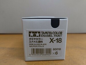 タミヤ カラー エナメル塗料 セミグロスブラック X-18 6本セット [80018]