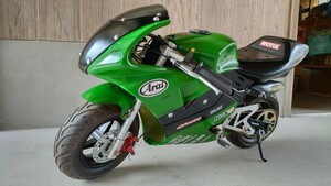 【ジャンク】ポケバイ ポケット バイク リコイル 混合 エンジン レーサーレプリカ 【検索用】→ニンジャ Ninja ZX-25R カワサキ Kawasaki 