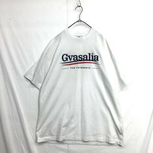 KZ6916★VETEMENTS : Gvasalia 両面プリント オーバーサイズTシャツ★XS★白 ヴェトモン