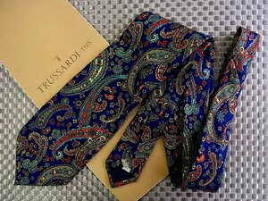 ♪32437D♪状態並品【ペイズリー 花 小花 柄】トラサルディ【TRUSSARDI】ネクタイ