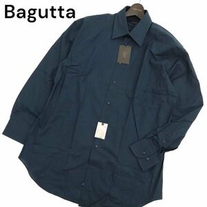【新品 未使用】 Bagutta バグッタ 通年 長袖 コットン シャツ Sz.L　メンズ ネイビー 日本製　C4T03587_4#C
