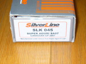 1/43 スーパーアグリ SA07 カナダGP 2007 TAMEO SLK045 Silver Line