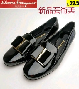 未使用極上フェラガモFerragamoSARNOフラワーヒールパンプス22.5