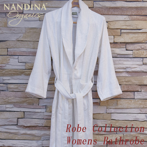 新品　NANDINA　バンブータオル　レディースバスローブ　ホワイト　Mサイズ
