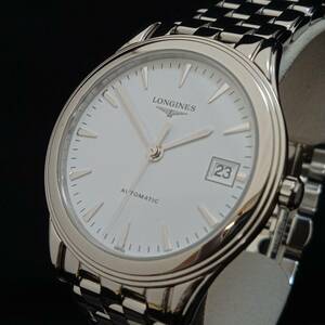 【研磨済み！】LONGINES ロンジン L47744146 自動巻 白文字盤 デイト 3針 SS メンズ時計 店舗受取可