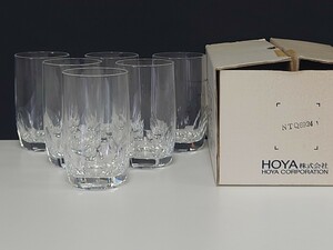 即決！ 　ホヤ(HOYA)高級クリスタルグラス「６面Qカットタンブラーグラス」６個(新品)