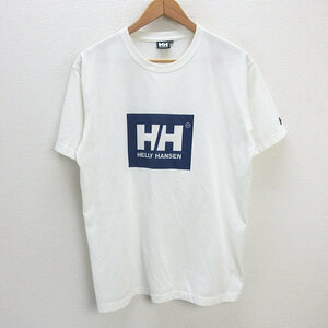 z■ヘリーハンセン/HELLY HANSEN 半袖Tシャツ ロゴプリント【XL】アイボリー/men