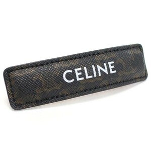 セリーヌ CELINE バレッタ ブランド ロゴプリント ヘアクリップ 46Z96 2TSC 04GT GOLD-TAN ブラウン系