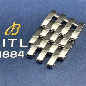 c245【18mm】“新品“純正 BREITLING ブライトリング ナビタイマー 7連 モブリラン ポリッシュ 鏡面 SS コマ ステンレス ベルト 入手困難