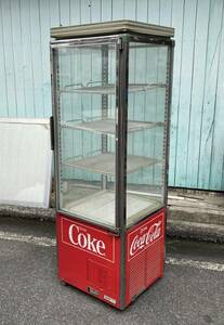 コカコーラ　冷蔵庫　SANYO ジャンク　ディスプレイ　ショーケース　収納　陳列　店舗什器　昭和レトロ　当時物　引取限定