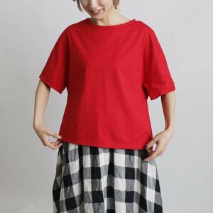 １０００円からスタート　度詰め天竺コットン Tシャツ カットソー生地　脇下カット入　半袖Tシャツ　ゆったり　トップス　H31B