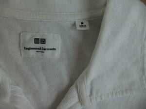 UNIQLO ENGINNERED GARMENTS POLO SHIRTS white 100%cotton サイズM ユニクロ コラボ ポロシャツ