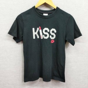 L331 X-girl 半袖 Tシャツ 1 ブラック KISS プリント 口紅 リップスティック クルーネック ストリート カジュアル エックスガール