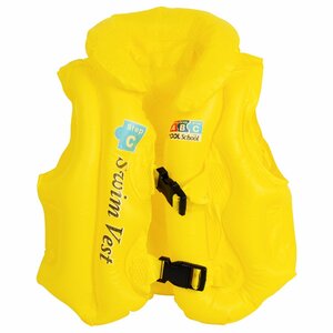 幼児 キッズ 子供用 3-4歳 スイムベスト Sサイズ フローティングベスト 浮輪 水遊び プール ライフジャケット 黄色 イエロー