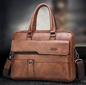 ビジネスバッグ ブリーフケース ショルダーバッグ メンズバッグ かばん 鞄 レザー 高品質 大容量 キャメル