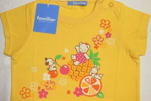 き　新品本物即決　90cm　ファミリア　familiar　半袖Tシャツ　日本製　リアちゃん　夏らしいトロピカルフラワー　綿100%　257624