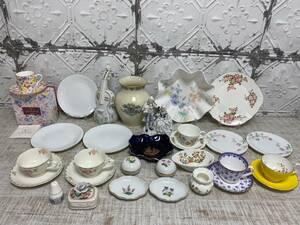 ★a-277　 洋食器 まとめて 蓋付小物入れ 花瓶 カップ＆ソーサーセット 置物/LENOX/SPOED/AYNSLEY/ピエールカルダン/など/約7.4㎏