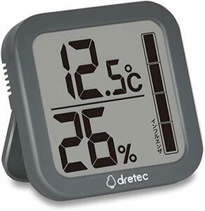 dretec(ドリテック) 温湿度計 温度 湿度 デジタル 大画面 おしゃれ 壁掛け スタンド 熱中症対策 O-402BKDI ブラック