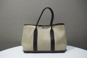 エルメス HERMES ガーデンパーティ PM トートバッグ ハンドバッグ キャンバス 中古 Bランク BRB・バッグ・財布