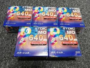 TDK　MO-R640DX5PMA　MOディスク640MB　Windows対応　プラケース付　カラーMIX　5枚パックｘ5セット　計25枚　未開封品