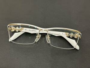 【KIM-2145】【1円～】METAL EDGE 眼鏡 メガネ ME-1040 56□15-143 ホワイト