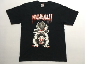 ラスカル バンドTシャツ ロックTシャツ バンT トレンド 半袖Tシャツ ブラックTシャツ RASKULL 石玉