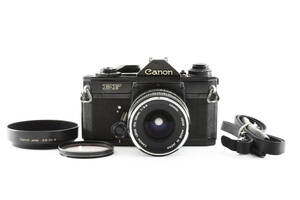 3611 【難あり品(ジャンク）】 Canon EF 35mm SLR Film Camera + FD 28mm f3.5 Lens キヤノン MFフィルムカメラ MF単焦点レンズ 0509