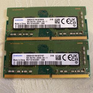 SAMSUNG PC4 25600 1RX8 DDR4 3200AA 8GBX2枚セット（16GB)
