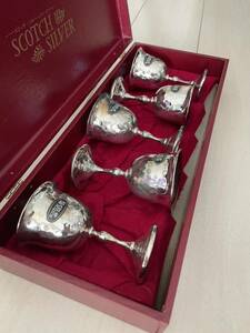 銀食器 銀製 スコッチシルバー SCOTCH SILVER ミニワイングラス 5個セット コレクション ビンテージ アンティーク コレクター 酒器 銀杯