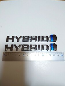 トヨタ純正ハイブリッドエンブレム２枚セット　横幅13.8cm　TOYOTAHYBRID