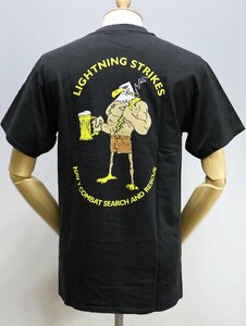 HS-14 CHARGERS (第14ヘリコプター海上戦闘飛行隊) USN TEE / LIGHTNING STRIKES ミリタリーTシャツ 美品 ブラック size M