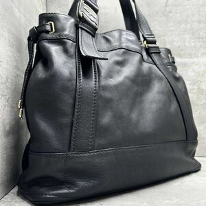 1円■A4◎/大容量■ Salvatore Ferragamo フェラガモ メンズ ヴァラ トートバッグ ビジネスバッグ 肩掛け レザー 本革 金具 黒 ブラック