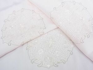 平和屋2■中国三大刺繍　スワトウ刺繍　汕頭刺繍　長襦袢　無双仕立て　正倉院花文　薄桜色　ますいわ屋扱い　逸品　DAAB5519wb