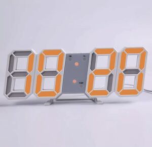 LED デジタル時計 壁掛け時計 置き時計 壁掛け 置時計 CLOCK 時計 アラーム インテリア 小物 オレンジ 252