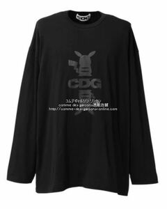 ■激レア■コムデギャルソンCDG×Pokmon(ポケモン)長袖Tシャツ・オーバーサイズ ロンT■黒■S■新品タグ付■国内直正規品