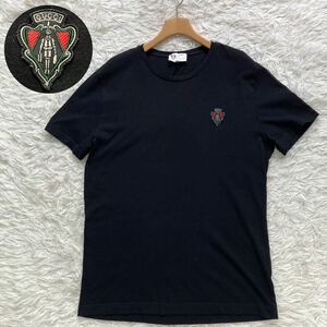 【美品 希少】 GUCCI Tシャツ クレスト 刺繍 ロゴ 半袖 騎士 ナイト ブラック グッチ メンズ アーカイブ クルーネック 黒 丸首 高級 S