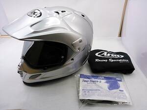 【送料無料】使用回数少 美品 Arai アライ TOUR-CROSS 3 ツアークロス3 アルミナシルバー Lサイズ ヘルメット