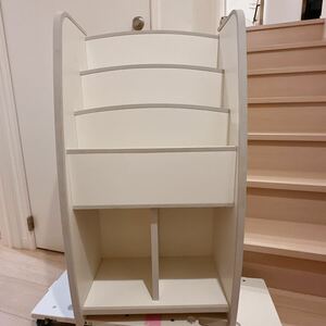 充英アート　絵本棚　本棚　えほんラック　知育家具EVAキッズシリーズ　EVAマガジンラック　MRJ-48HW　幅480mm　ホワイト