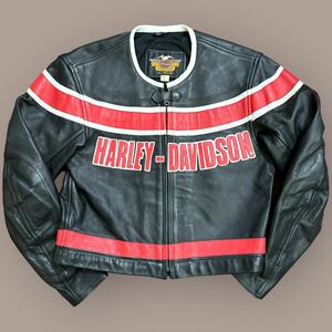 HARLEY DAVIDSON レザー レーシングジャケット セパレートタイプ Lサイズ ブラック 本革